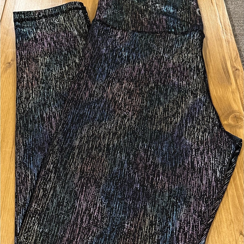 Zyia Black Vertical Mirage Light n Tight Hi-Rise 7/8, Size 12
